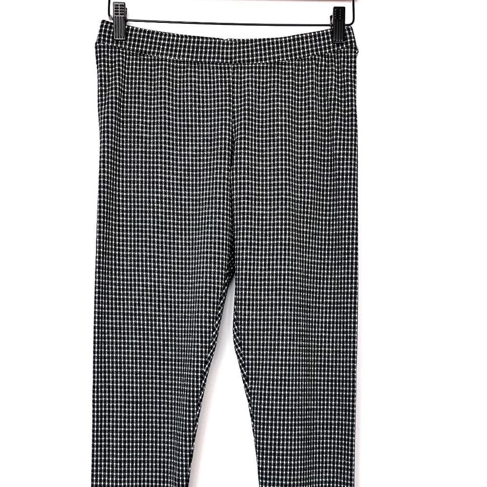 Black & White Gingham Check Print Leggings - Picture 3 of 7